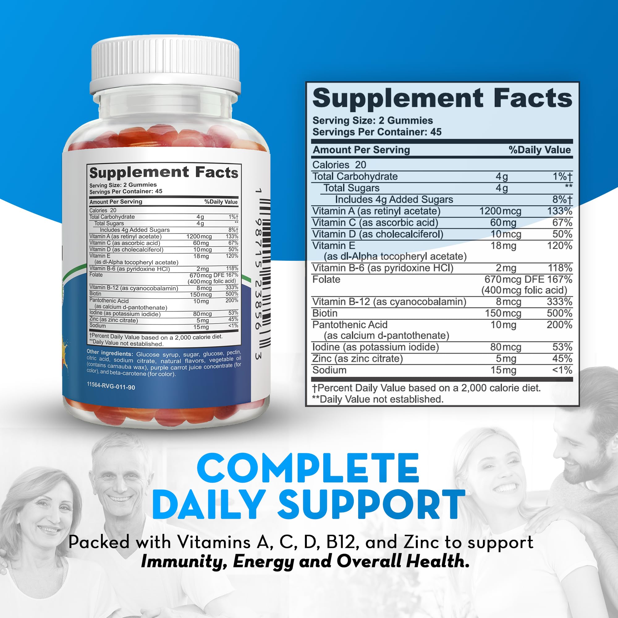 Astramax Multivitamins showing orange, cherry, and strawberry flavours