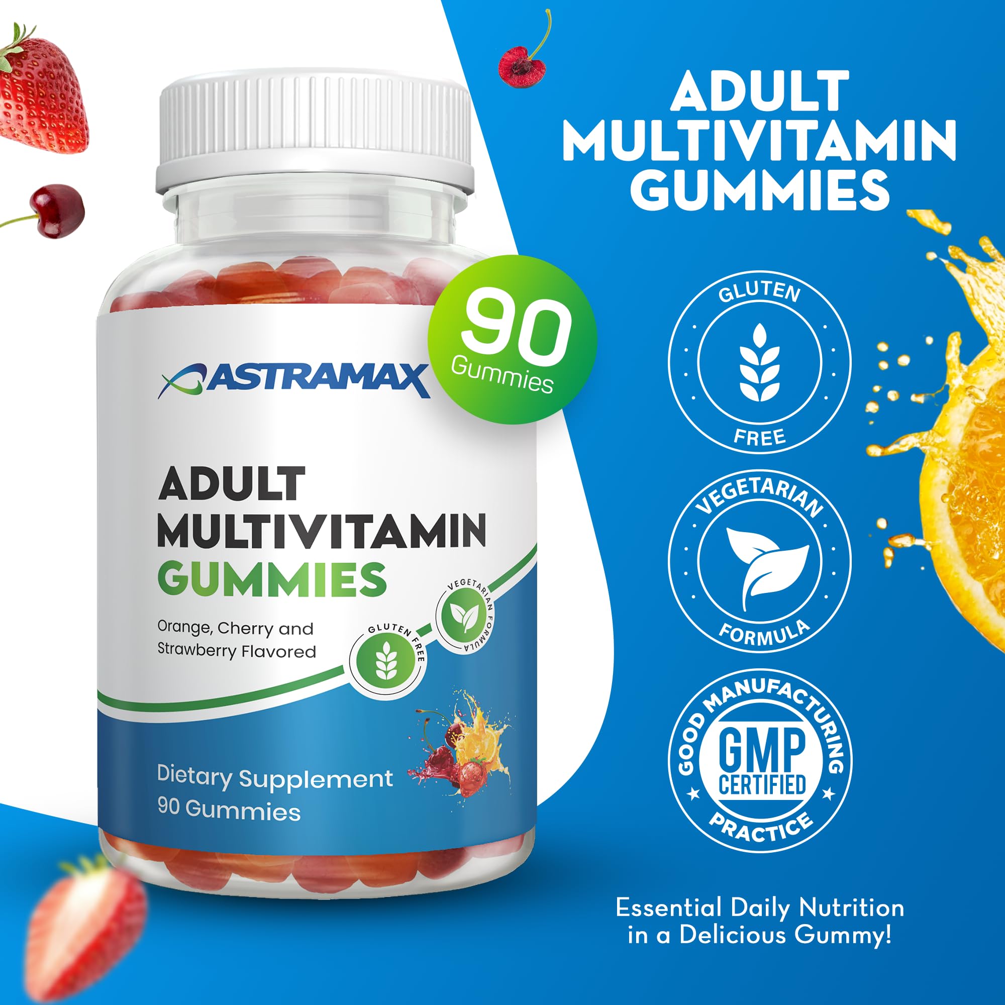 Astramax Multivitamins side view with dosage information