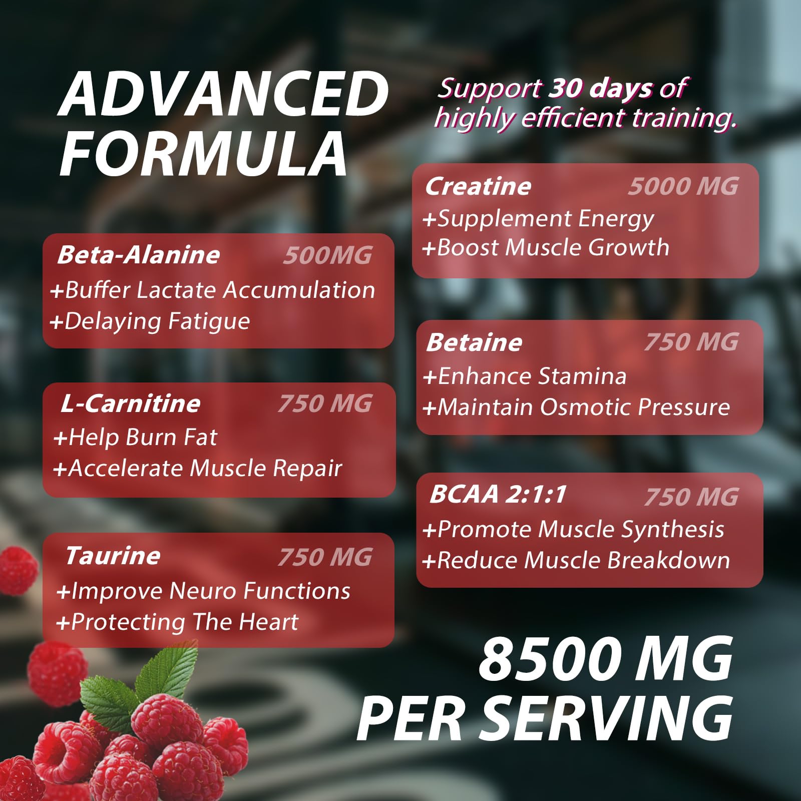 Asumtal Creatine Gummies nutritional information on packaging