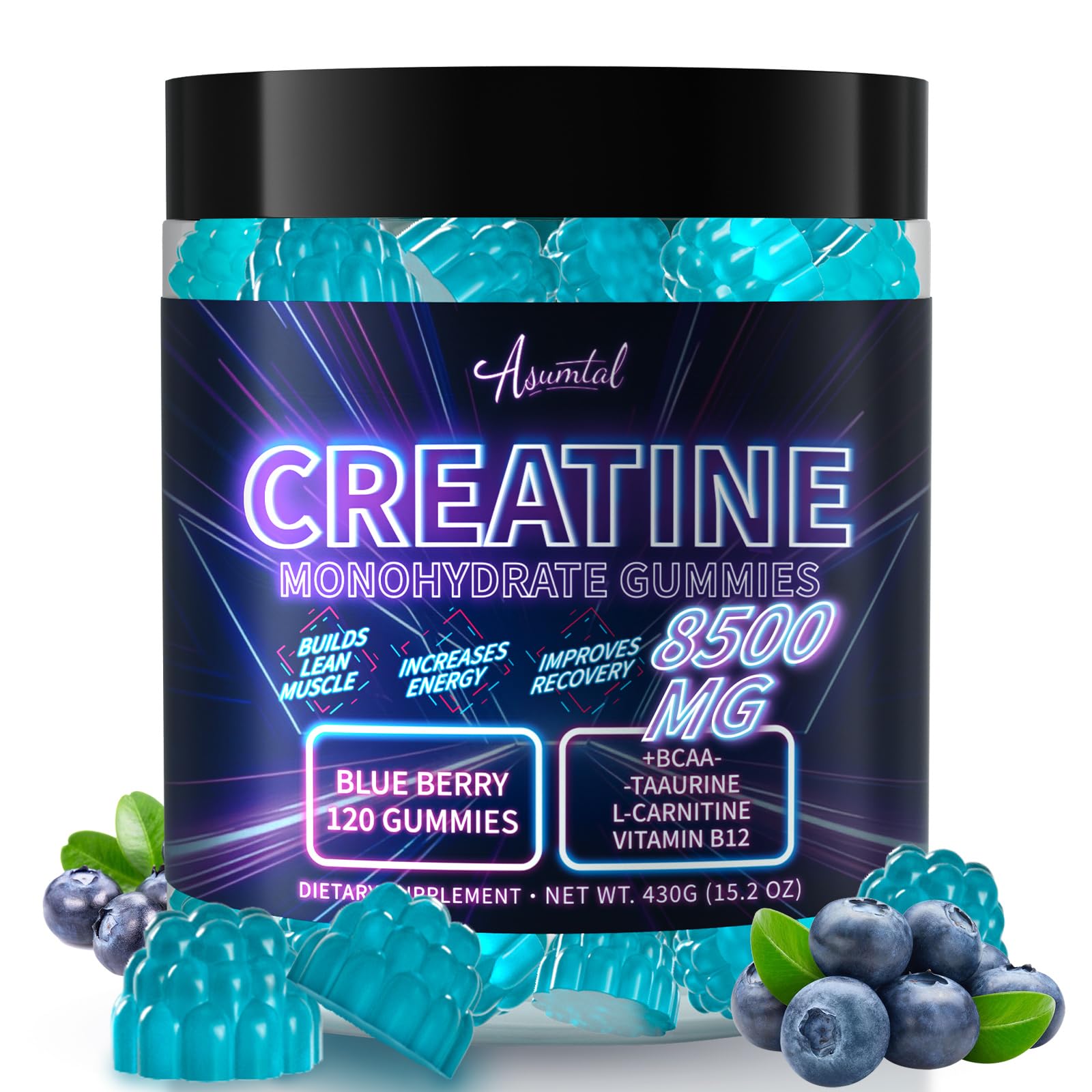 Asumtal Creatine Monohydrate Gummies front view