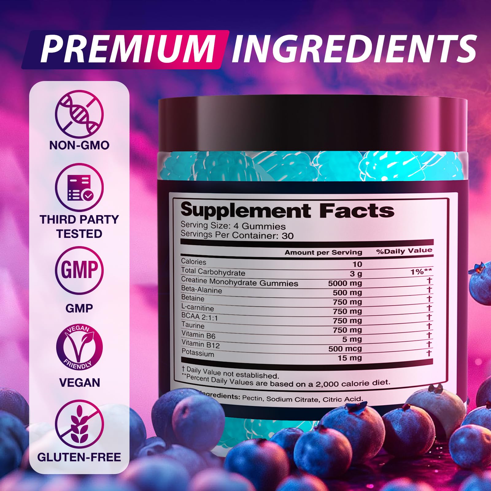 Asumtal Creatine Monohydrate Gummies in hand
