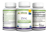 Athena Natural Wellness Zinc Supplement Tablets 50mg packaging