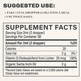 Athera Drops Organic Sacha Inchi liquid supplement bottle side view