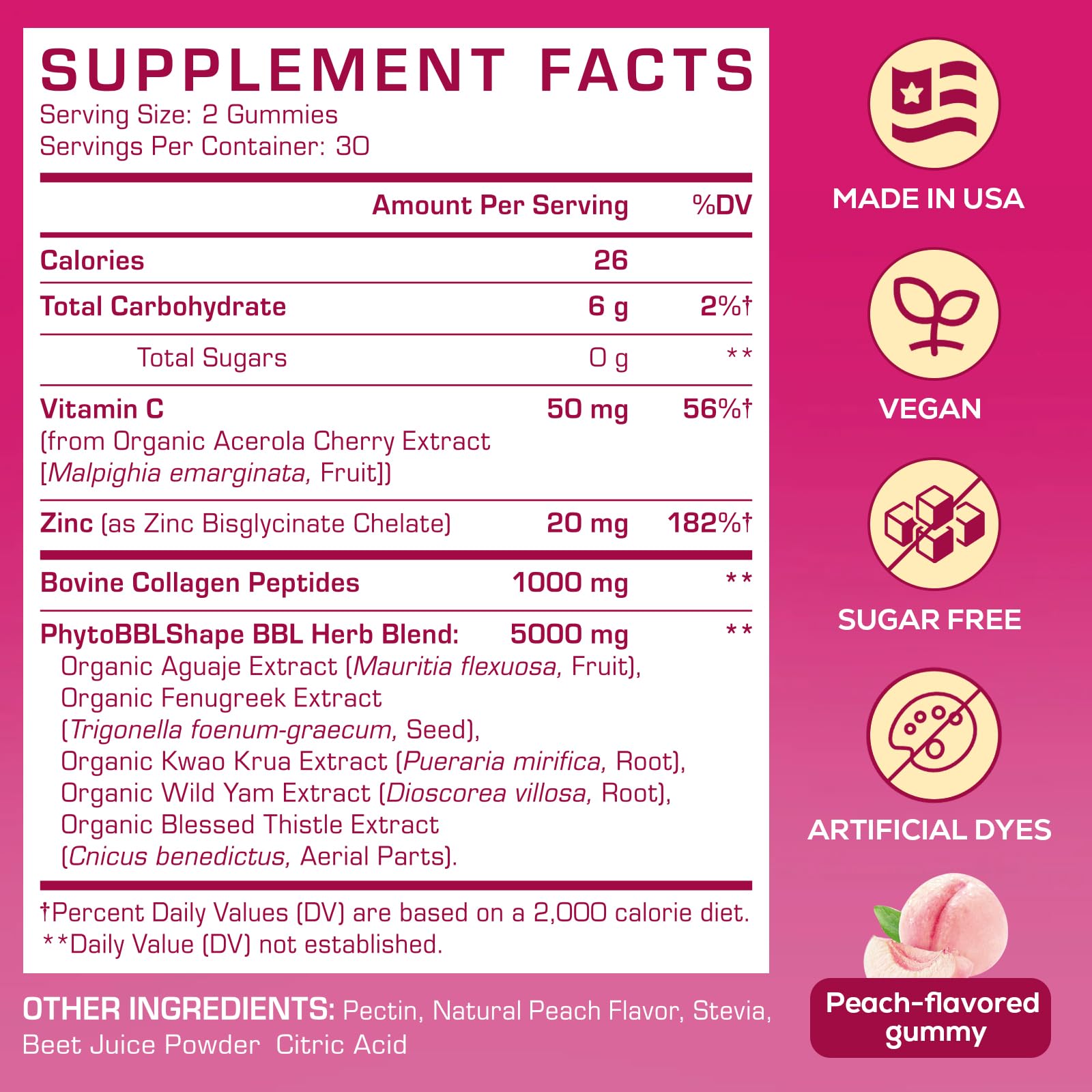 Atherionyxora BBL Gummies peach flavour gummy close-up