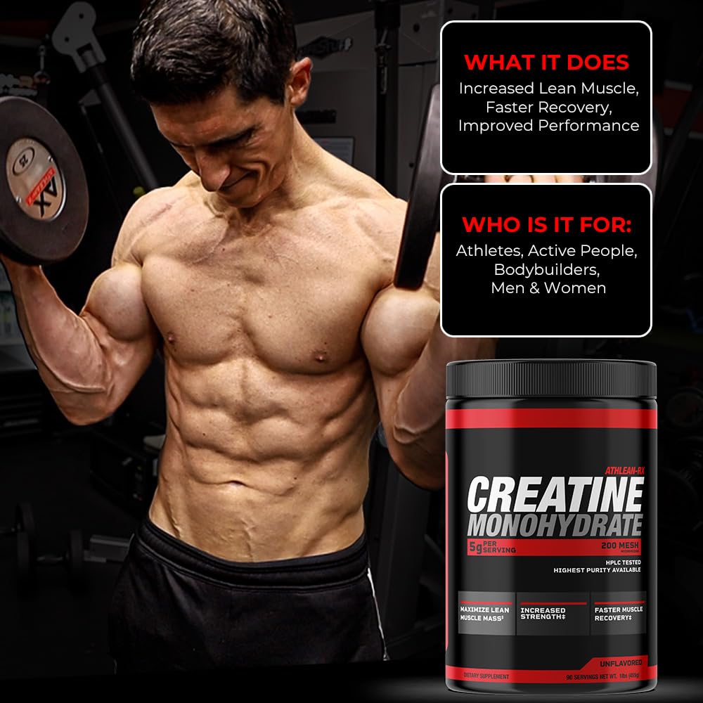 ATHLEAN-X Creatine Monohydrate 540g mixed in a glass of water
