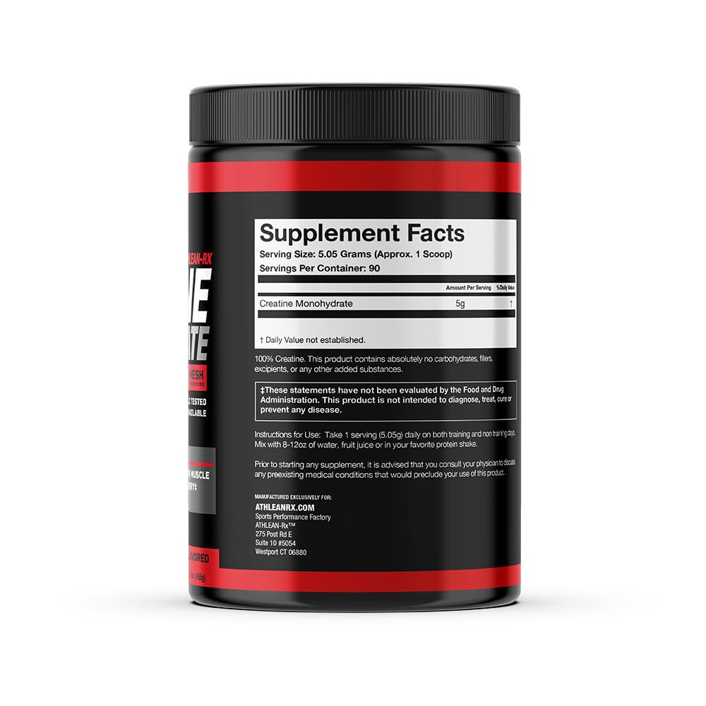 ATHLEAN-X Creatine Monohydrate 540g unflavoured powder close-up