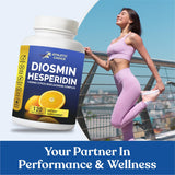 Athletic Choice Diosmin Hesperidin Supplement 1000mg capsules in a glass