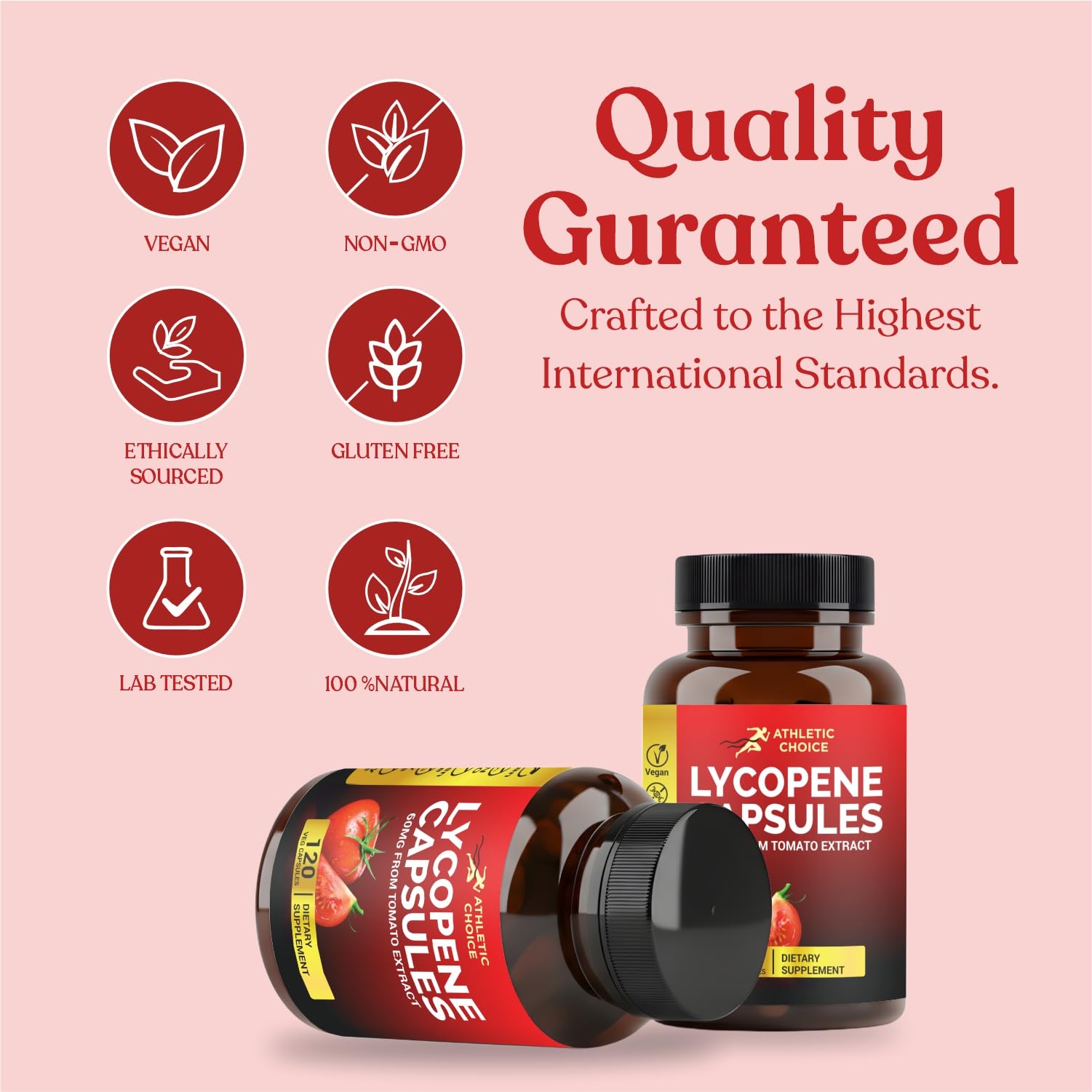 Athletic Choice Lycopene Supplement 60mg veggie capsules