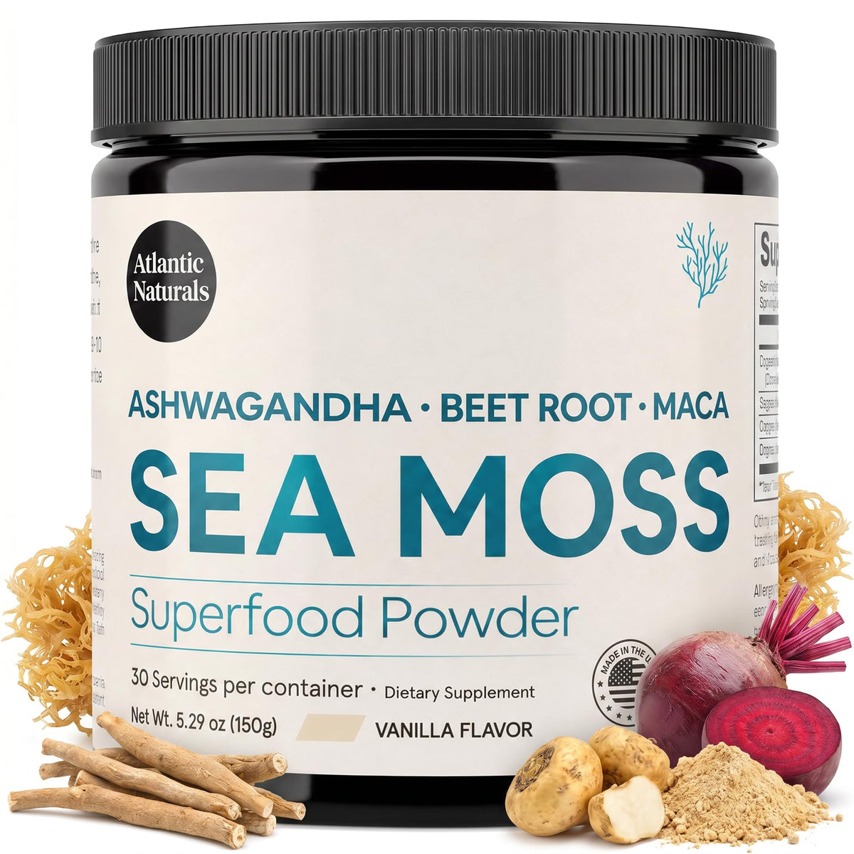 Atlantic Naturals Irish Sea Moss Superfood Powder front view