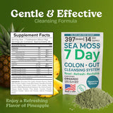 Atlantic Naturals Sea Moss Blend pineapple flavour drink in a glass