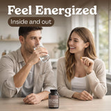 Atlantic Naturals Sea Moss Capsules lifestyle scene on a wooden table
