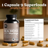 Atlantic Naturals Sea Moss Capsules side view with capsule details