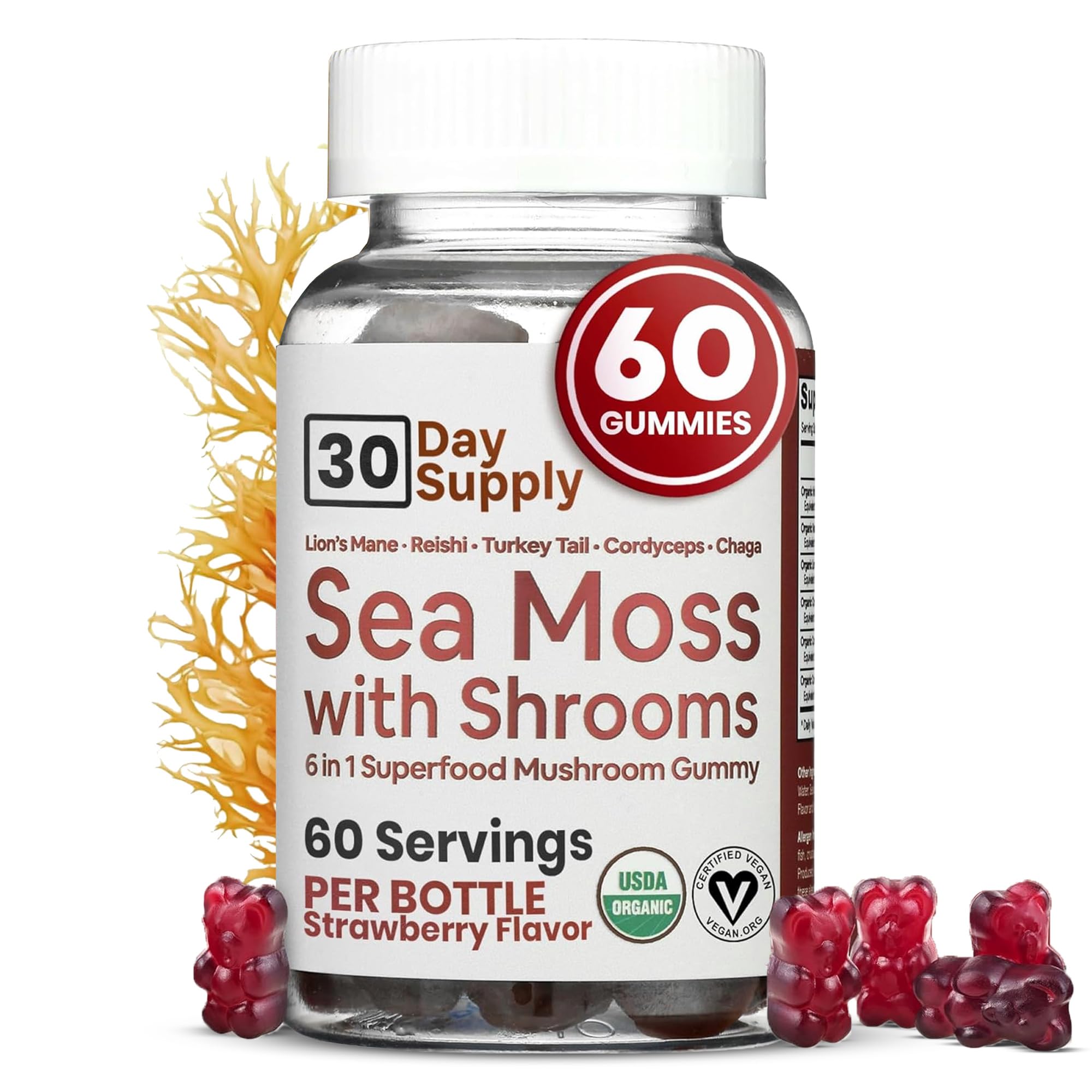 Atlantic Naturals Sea Moss Gummies 6-in-1 front view