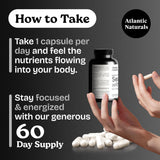 Atlantic Naturals Sea Moss Shilajit Capsules on a wooden table
