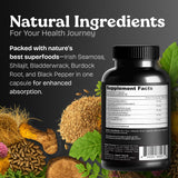 Atlantic Naturals Sea Moss Shilajit Capsules with ingredients list