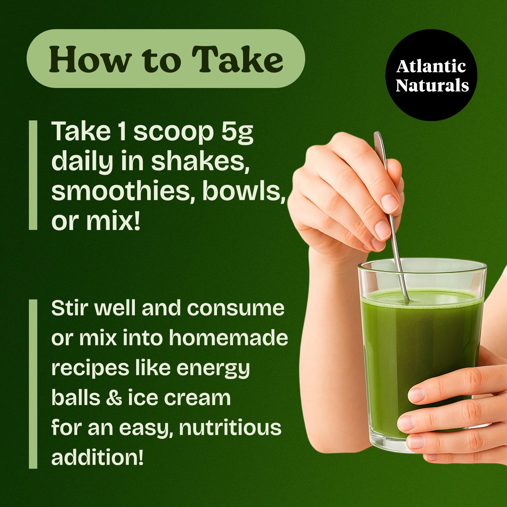 Atlantic Naturals Seamoss Greens Powder Superfood lifestyle shot