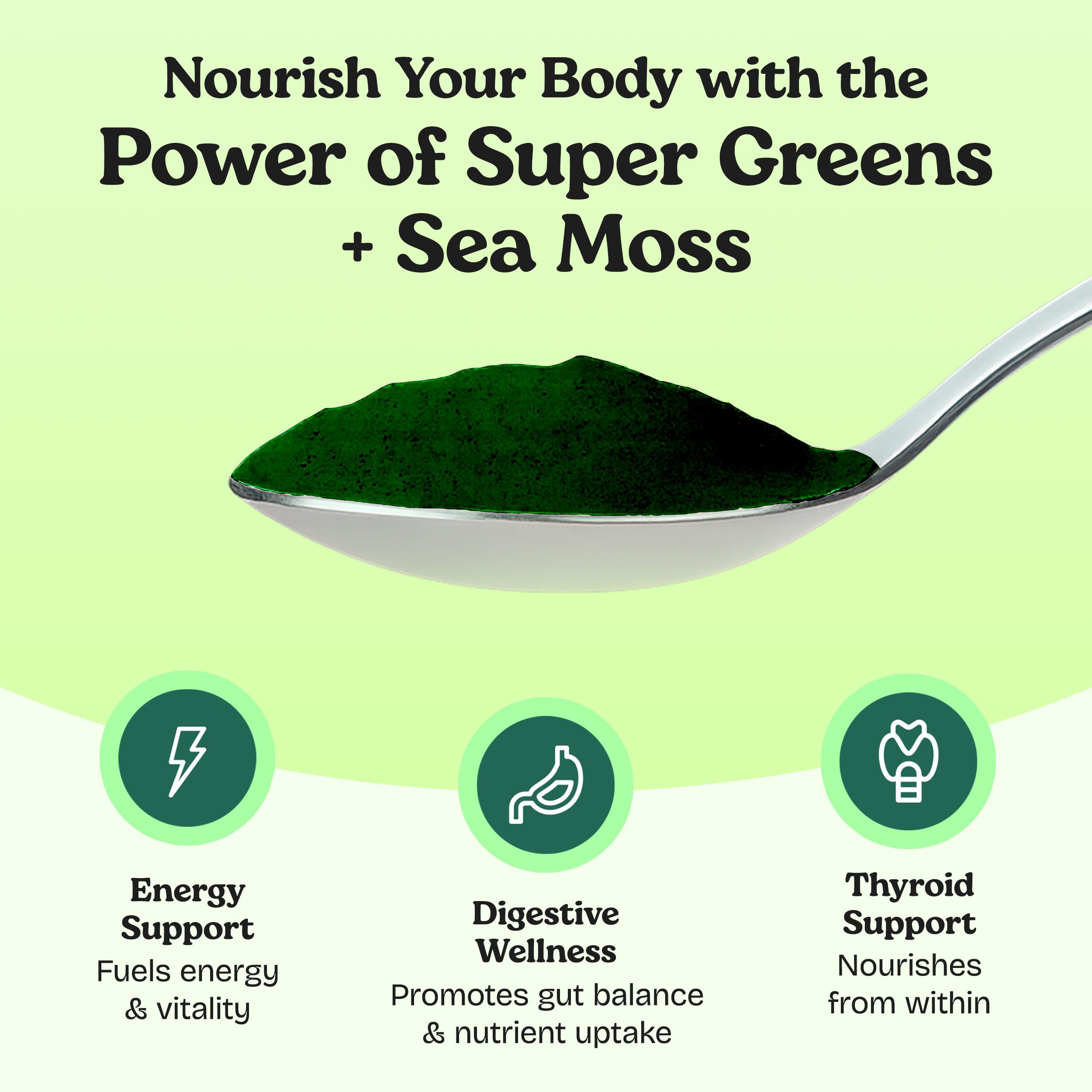 Atlantic Naturals Seamoss Greens Powder Superfood nutritional information