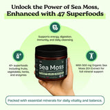 Atlantic Naturals Seamoss Greens Powder Superfood scoop and powder