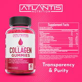 Atlantis Nutrition Collagen Gummies 200g open jar showing gummies