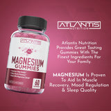Atlantis Nutrition Magnesium Gummies bottle with gummies scattered