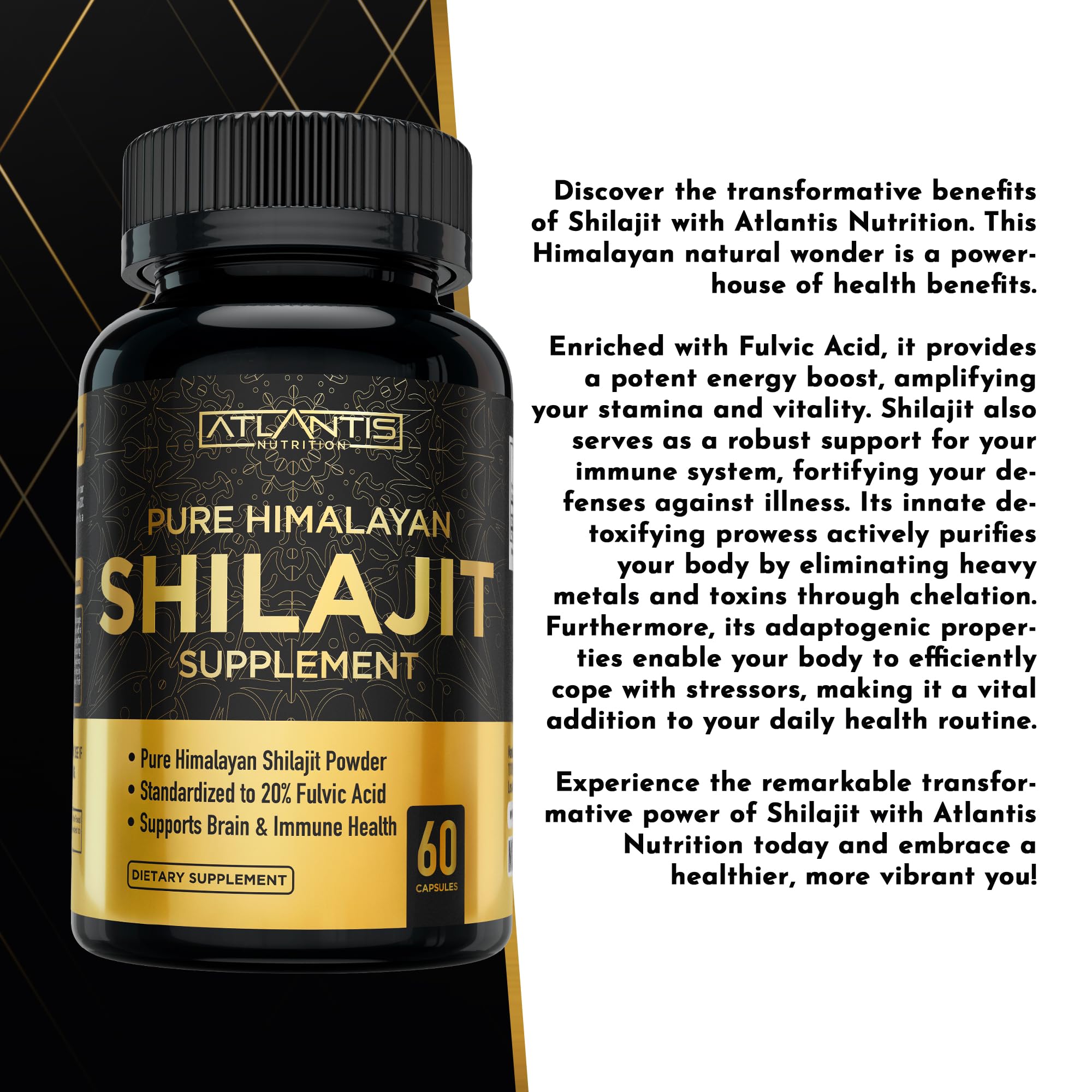 Atlantis Nutrition Shilajit Extract Capsules ingredients list