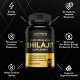 Atlantis Nutrition Shilajit Extract Capsules on a wooden table
