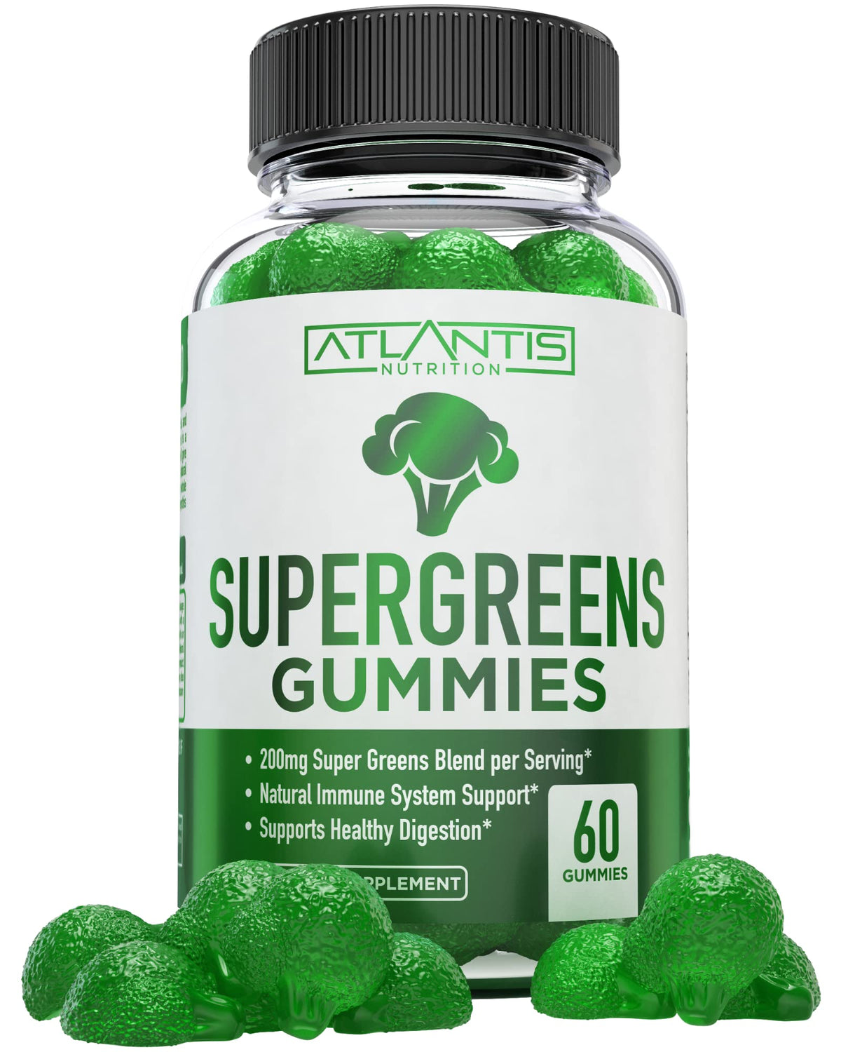 Atlantis Nutrition Super Greens Extract Blend Gummies front view