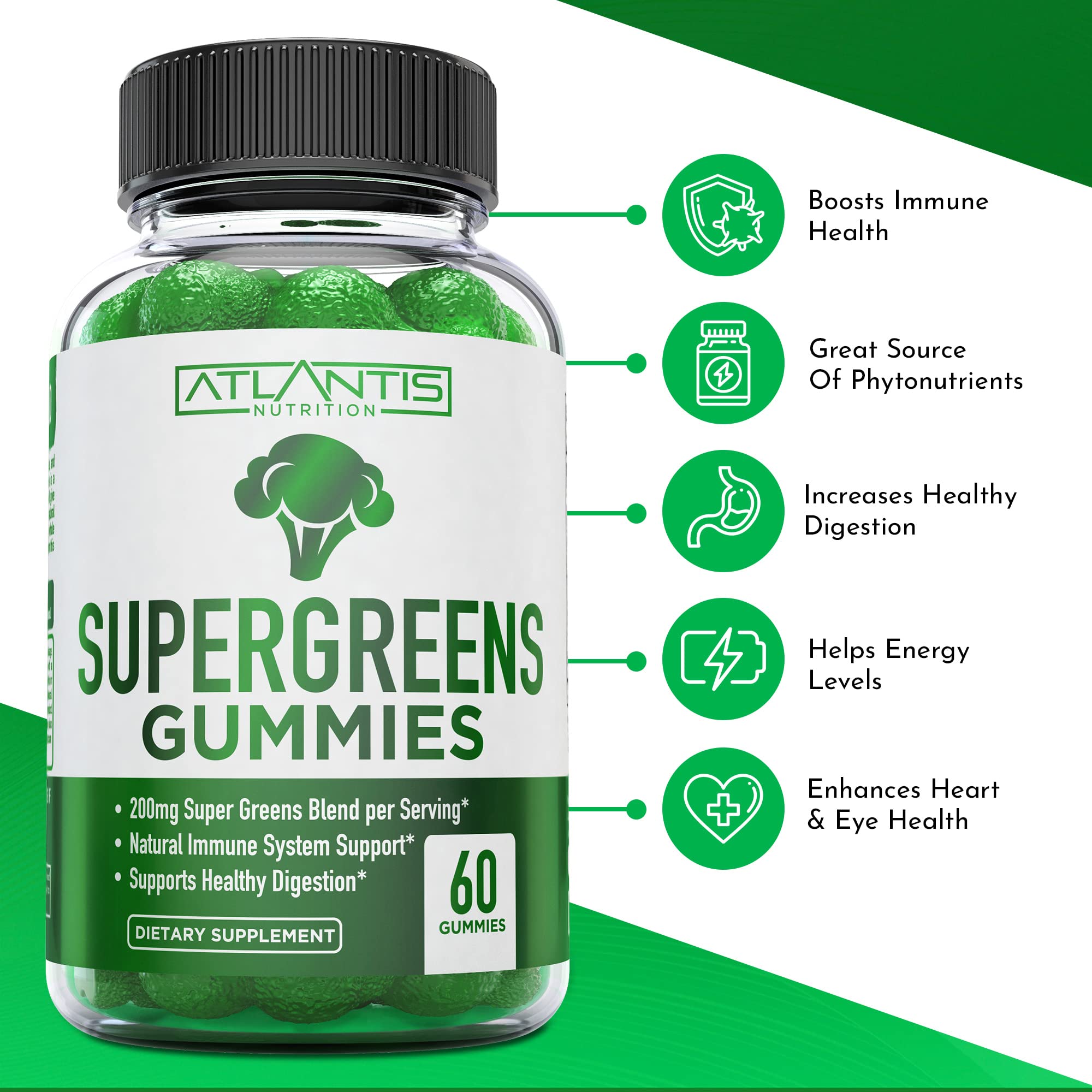 Atlantis Nutrition Super Greens Extract Blend Gummies packaging