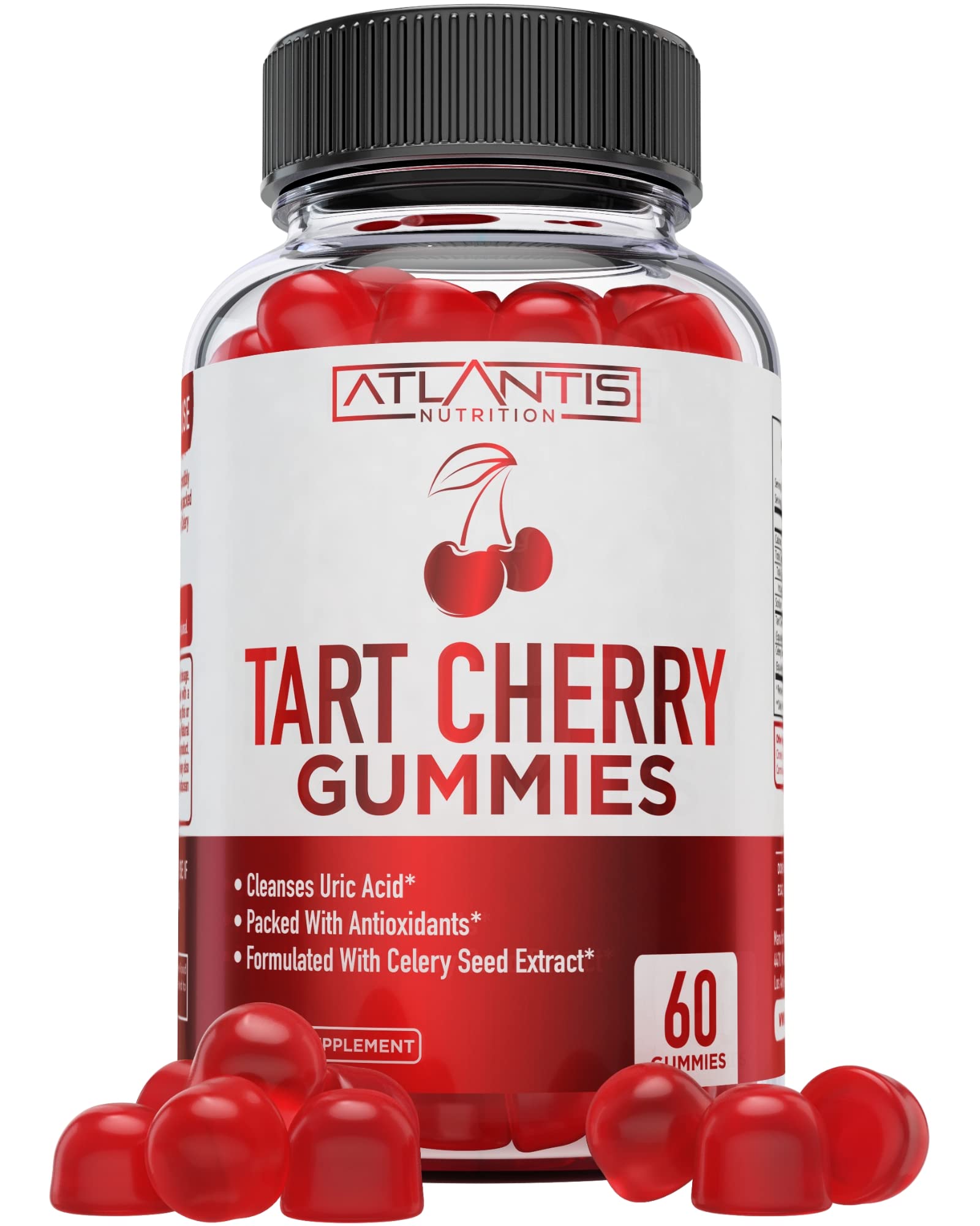 Atlantis Nutrition Tart Cherry Gummies front view with packaging