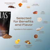 Atlas Coffee Club Coffee Superblend 240g side view showing packaging details