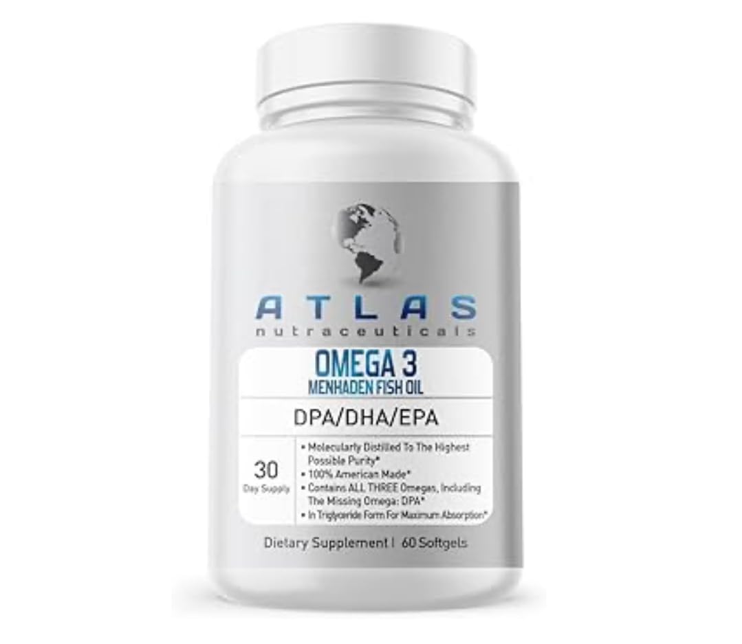 Atlas Nutraceuticals Omega 3 Fish Oil 2400mg softgels front view