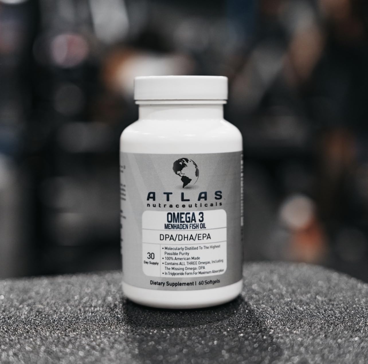 Atlas Nutraceuticals Omega 3 Fish Oil softgels close-up