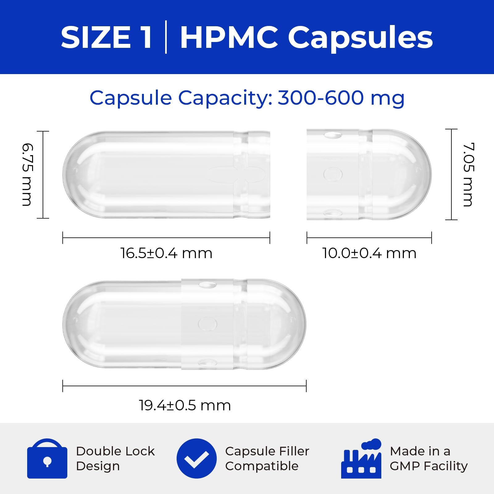 ATLEMISME Empty Vegan Capsules 100 Pack side view