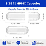 ATLEMISME Empty Vegan Capsules 100 Pack side view