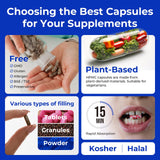 ATLEMISME Empty Vegetarian Capsules Size 000 in a clear container