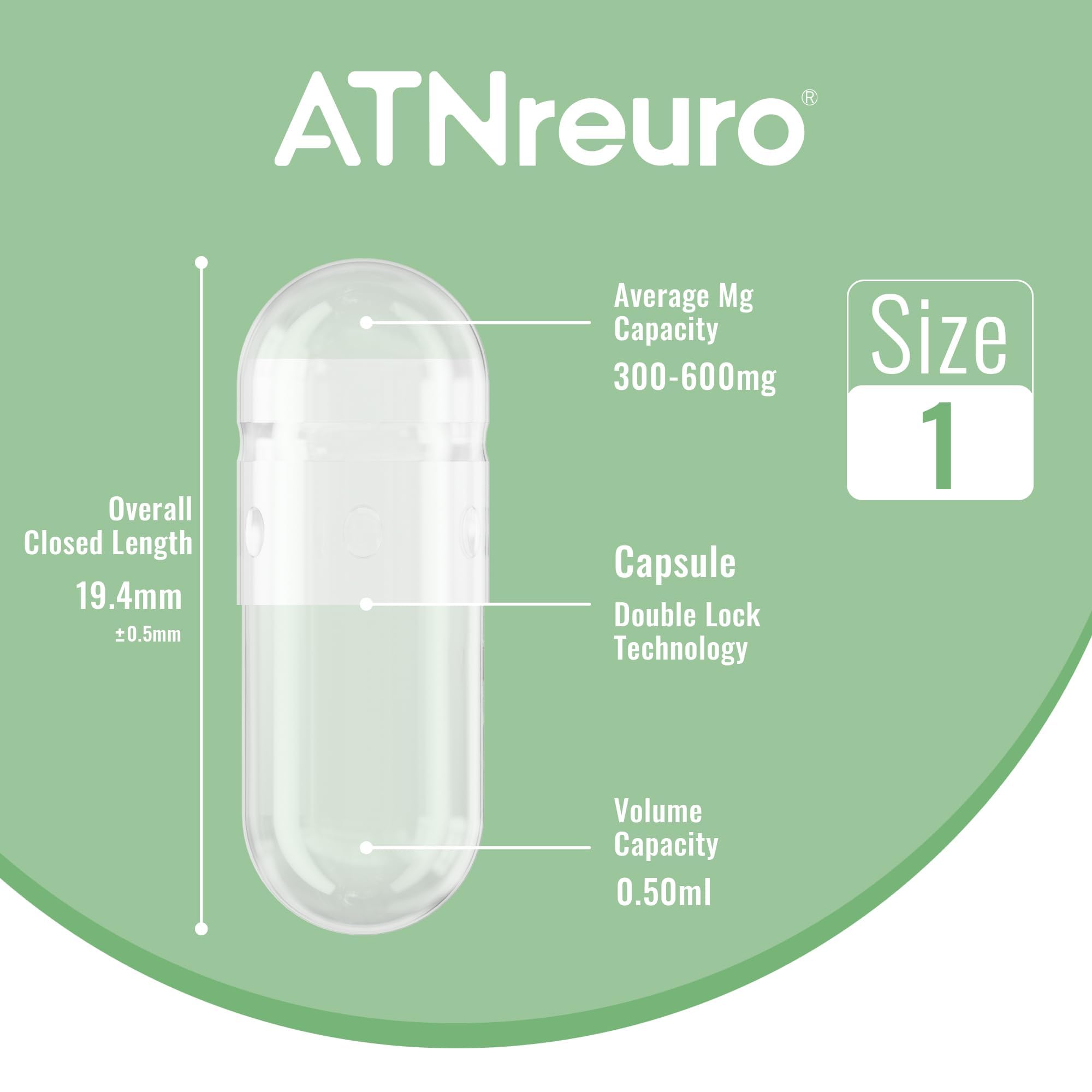 ATNreuro Empty Capsules open with gelatin capsules visible