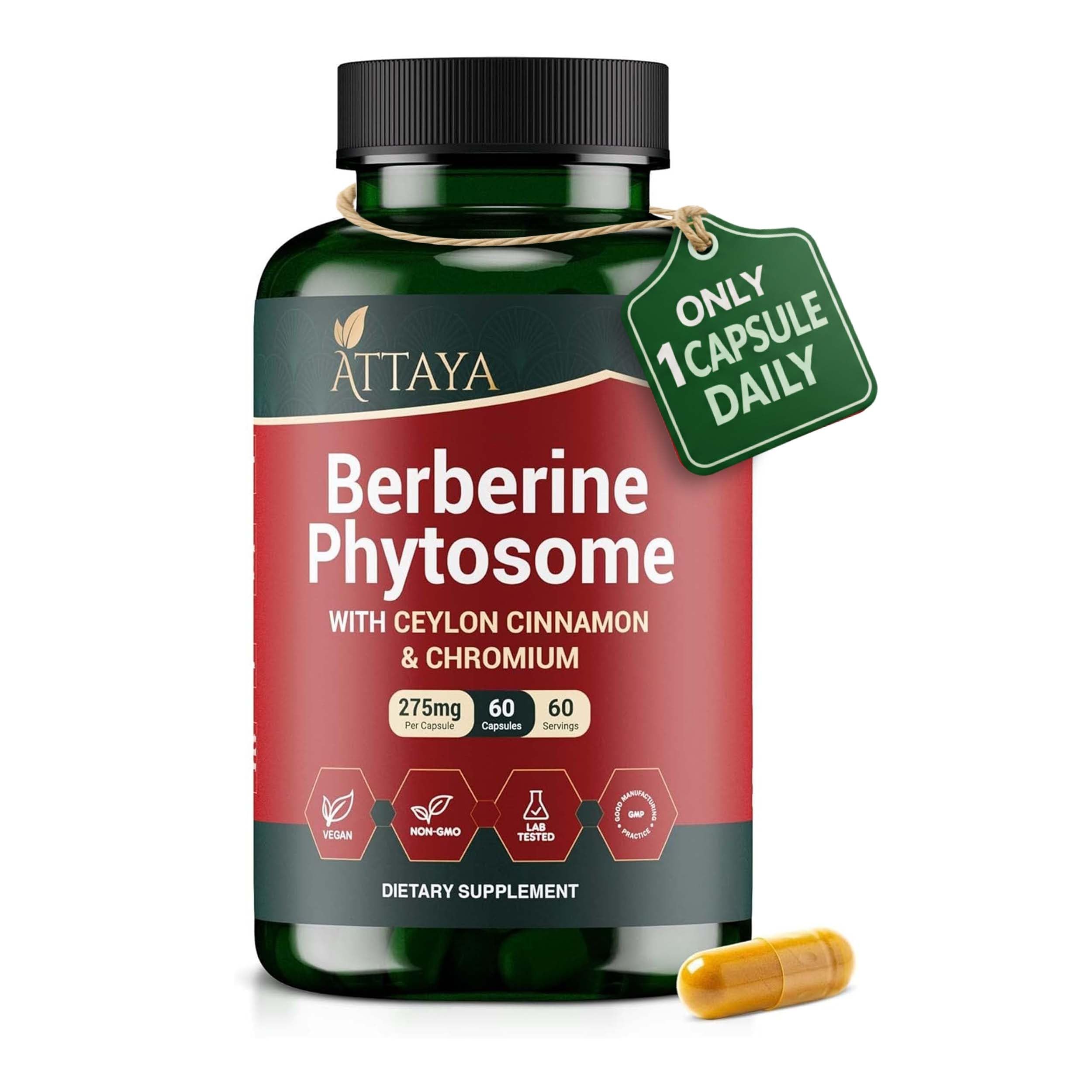 ATTAYA Berberine Phytosome Supplement bottle front view