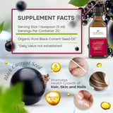 Au Natural Organics Black Currant Oil 96g with measuring spoon