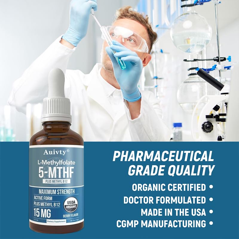 Auivty Methyl Folate + B12 Drops natural berry flavour