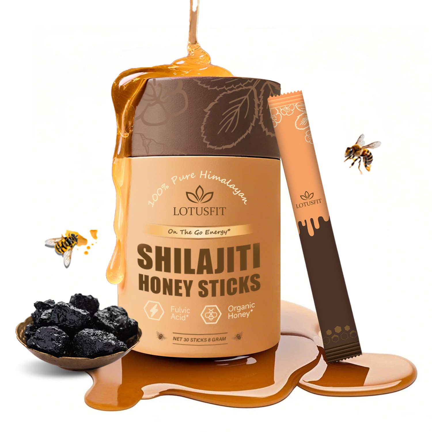 AUIXOPI Shilajit Energy Bars packaging front view