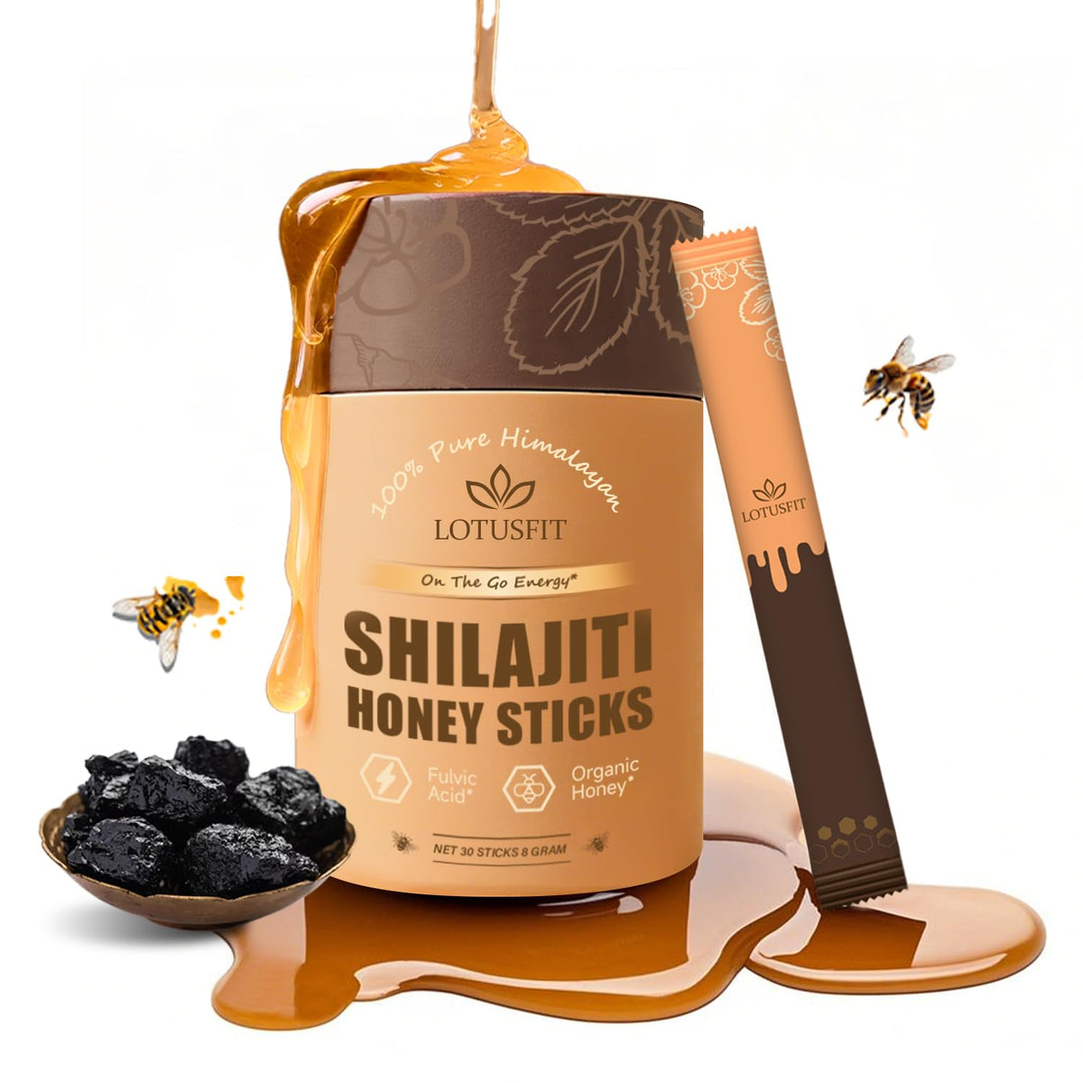 AUIXOPI Shilajit Energy Bars packaging front view