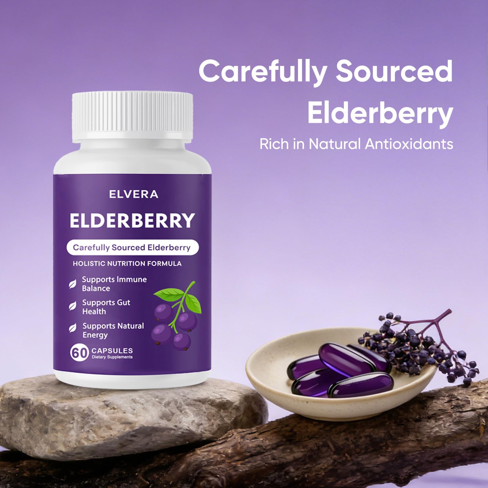 Aultink Elderberry Supplement bottle with capsules