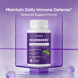 Aultink Elderberry Supplement capsules on a wooden surface