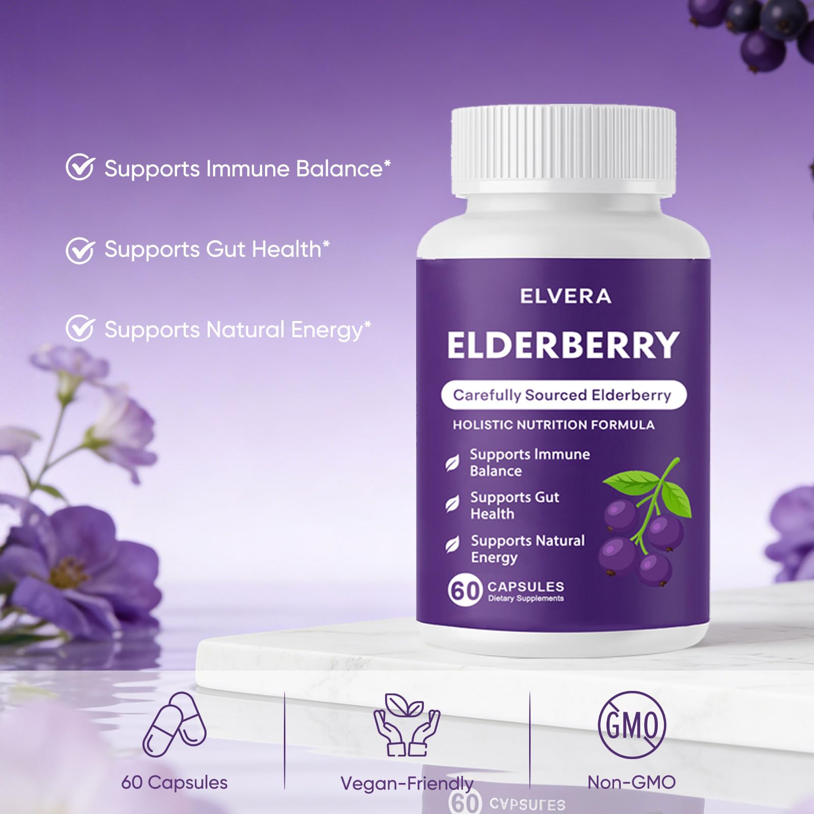 Aultink Elderberry Supplement side view with label