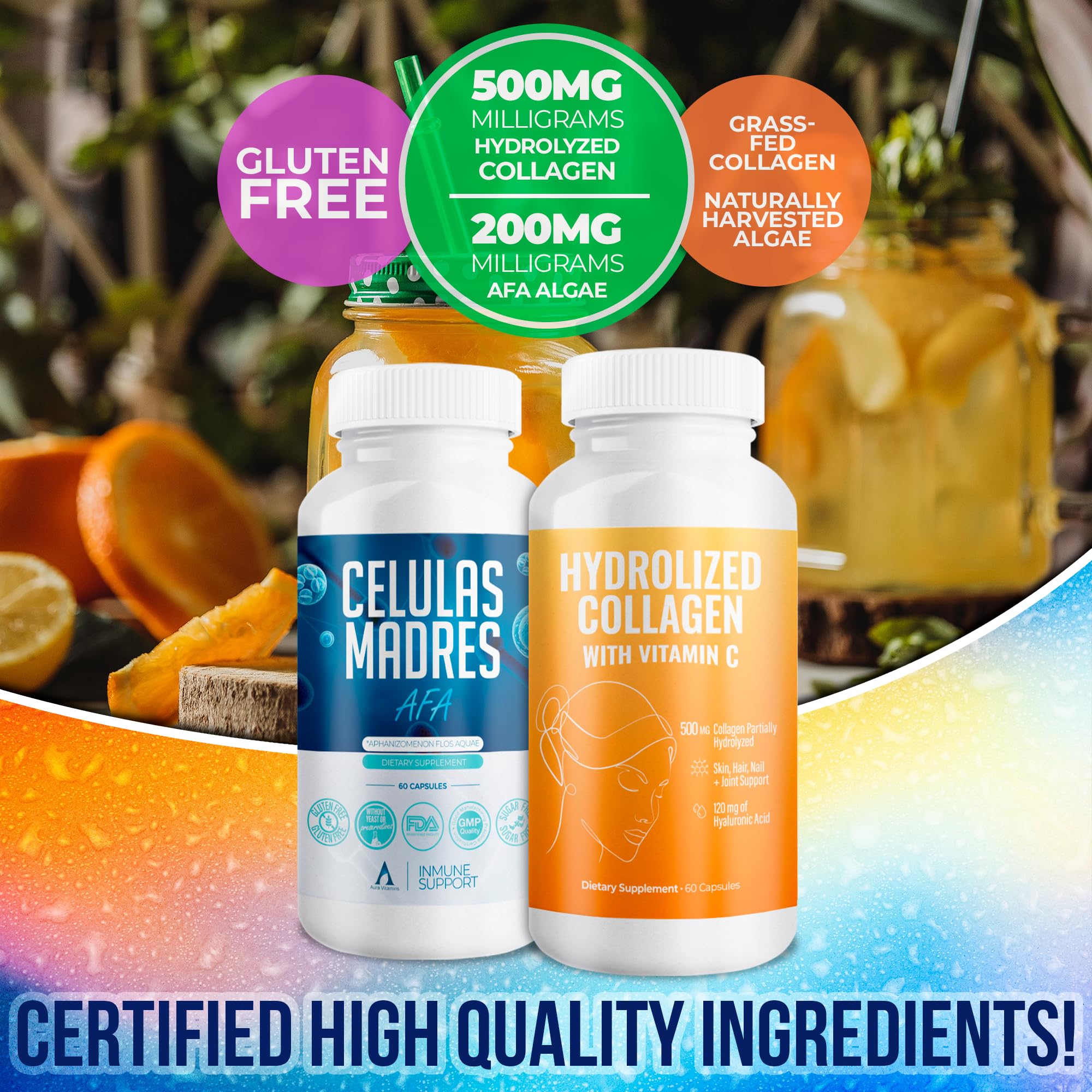 AURA VITAMINS Collagen Supplement 109g capsules close-up