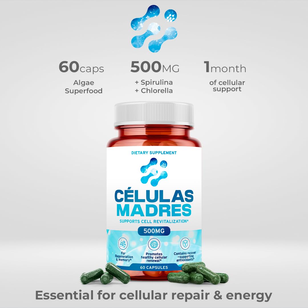 AURA VITAMINS Stem Cell 500mg Capsules displayed on a wooden surface