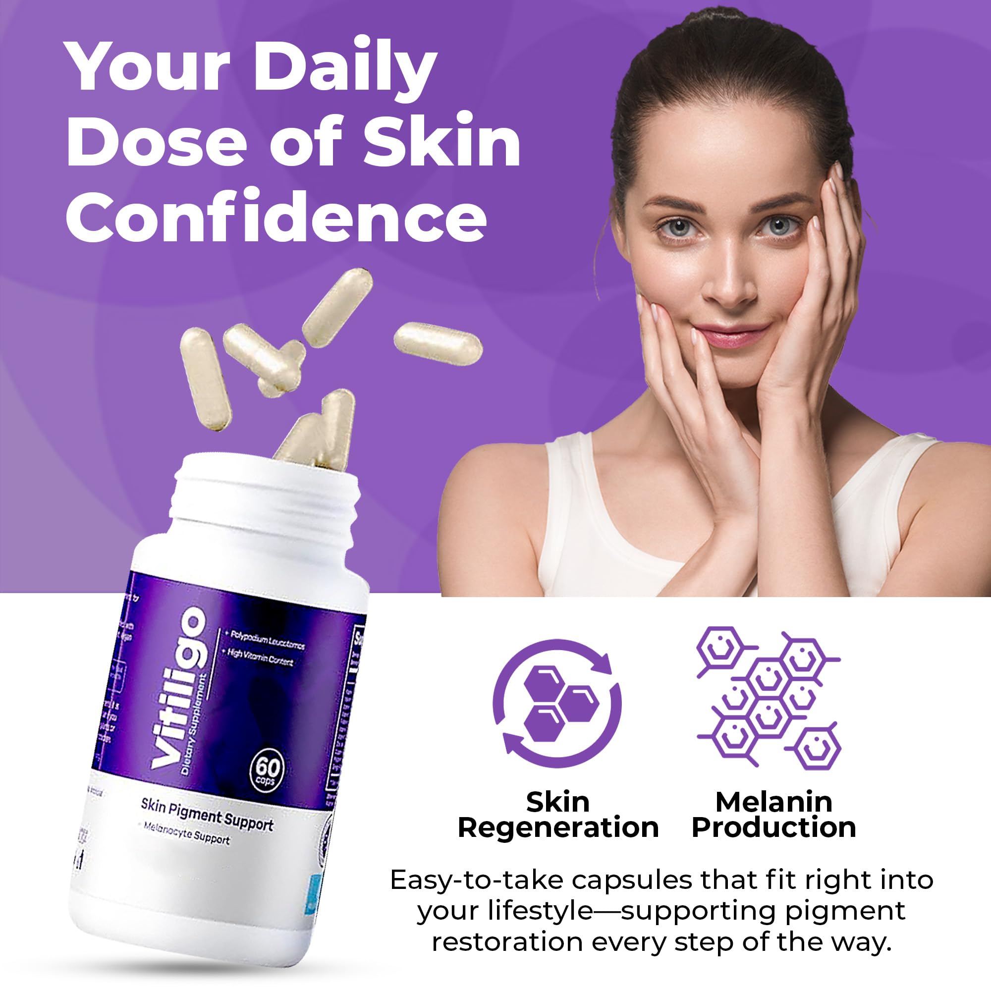AURA VITAMINS Vitiligo Capsules bottle with label