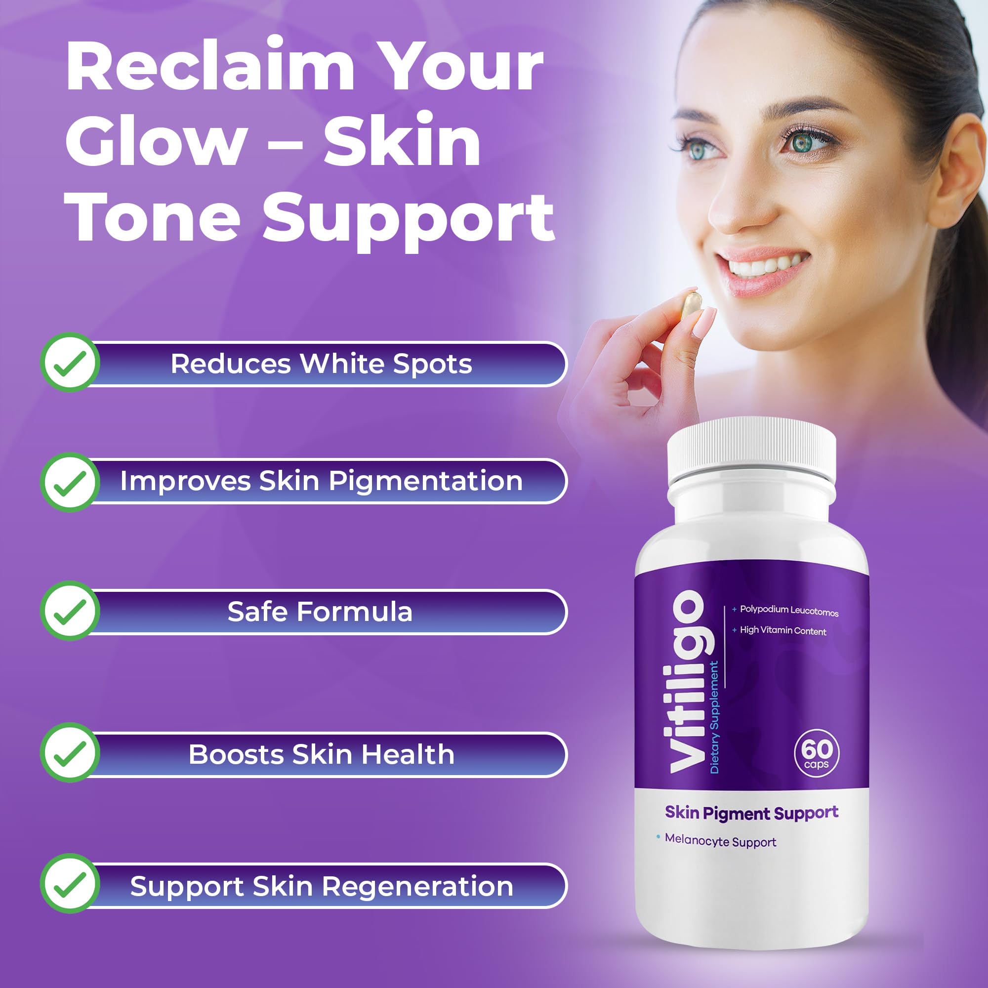 AURA VITAMINS Vitiligo Capsules easy-to-swallow capsules