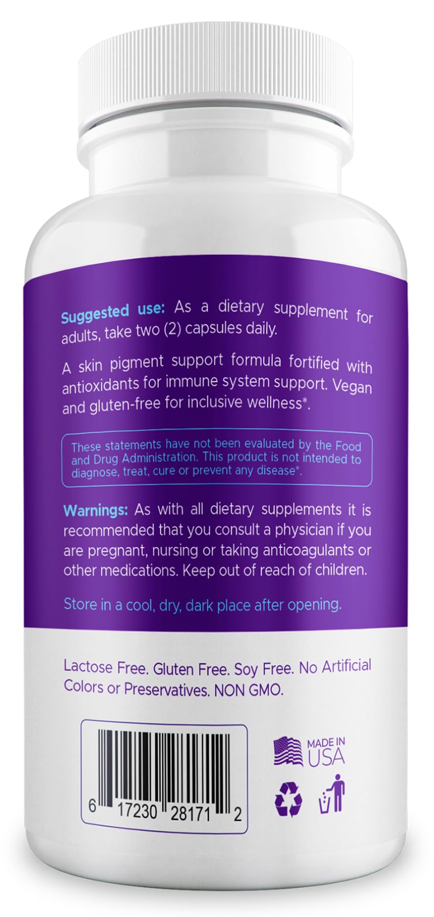 AURA VITAMINS Vitiligo Capsules on a wooden table