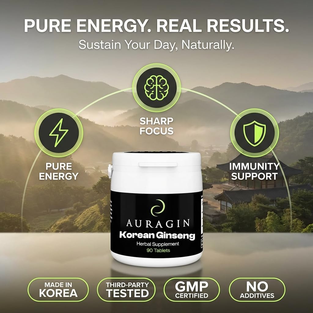 Auragin Korean Red Ginseng 27g opened packaging with capsules visible